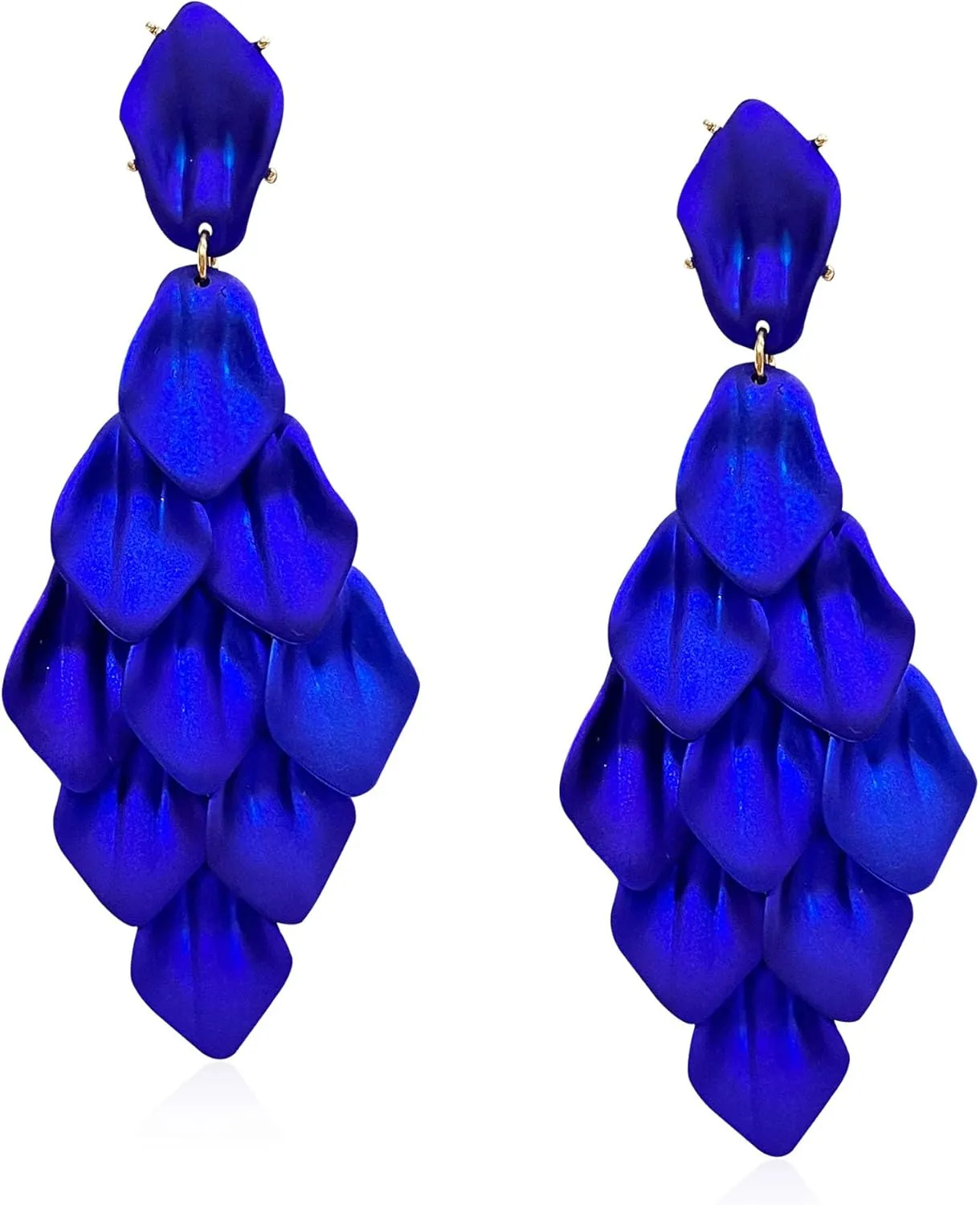 Acrylic Petal Flower Chandelier Earrings for Women Statement Jewelry Long Drop Tassel Dangle Earrings