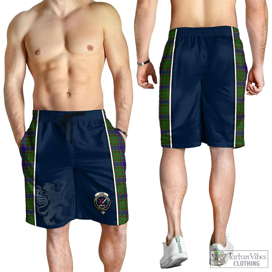 Adam Tartan Men's Shorts with Family Crest and Lion Rampant Vibes Sport Style