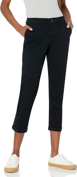 Amazon Essentials Women's Mid-Rise Slim-Fit Cropped Tapered Leg Khaki Pant (Available in Plus Size)
