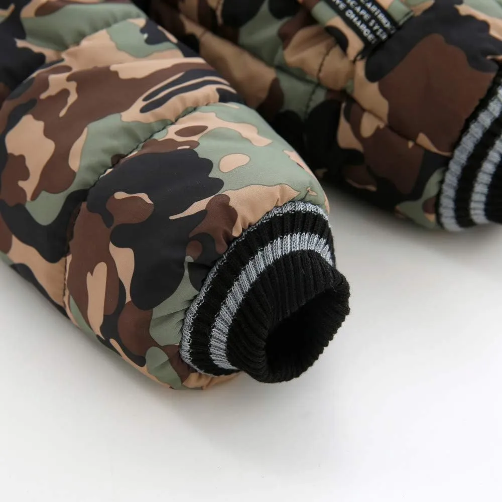 Boys and Toddler's Winter Parka Coat Fur Collar Hood Fleece Lined Puffer Jacket Thicken Padded Down Coat Snow Jacket