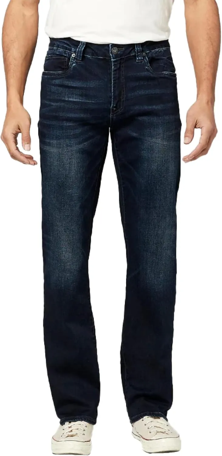 Buffalo David Bitton Men's Relaxed Straight Driven Jeans, Authentic and Deep Indigo, 42 32