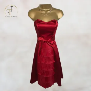 Coast Red Satin & Silk Organza Dress UK 8 US 4 EU 36