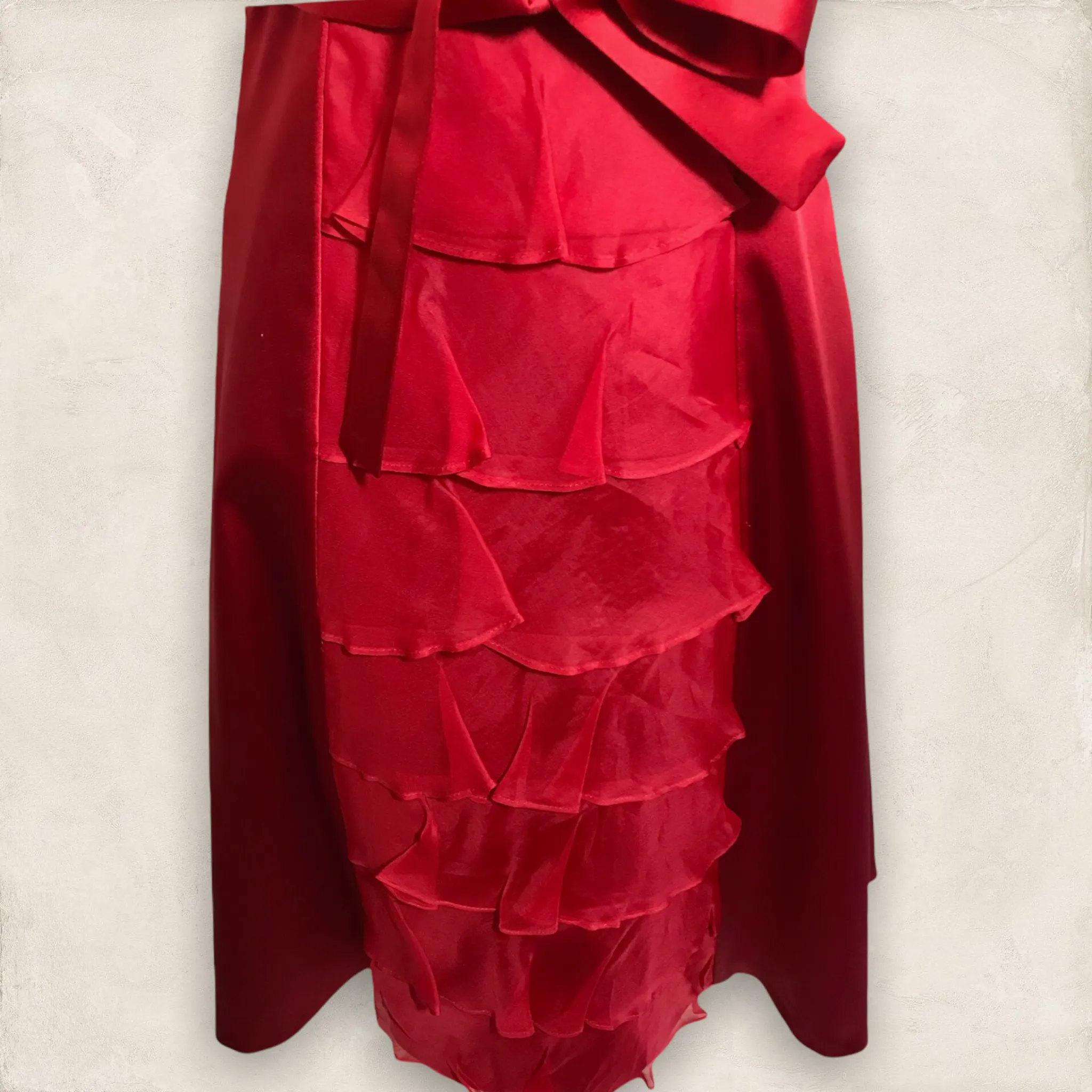 Coast Red Satin & Silk Organza Dress UK 8 US 4 EU 36