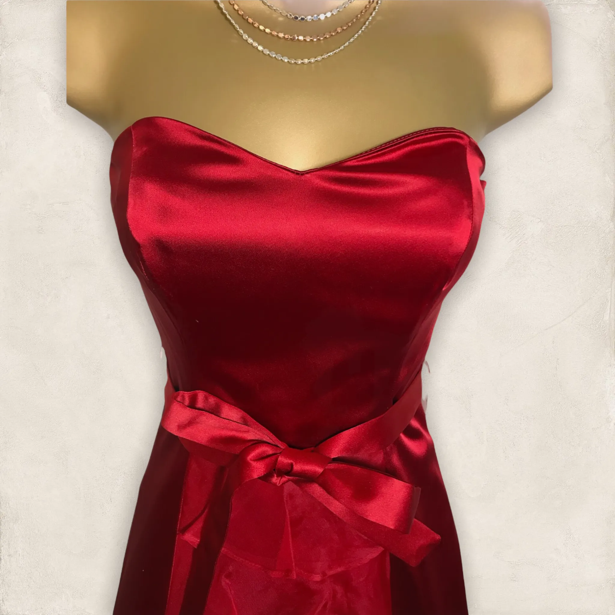 Coast Red Satin & Silk Organza Dress UK 8 US 4 EU 36