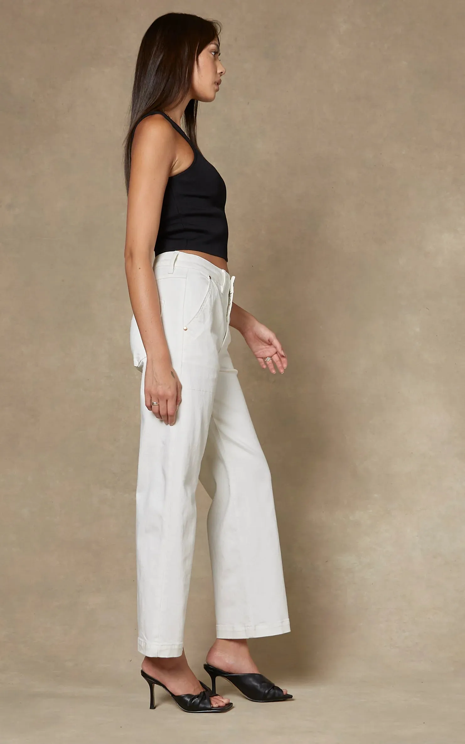 Cody Kick Flare Trouser - Ivory