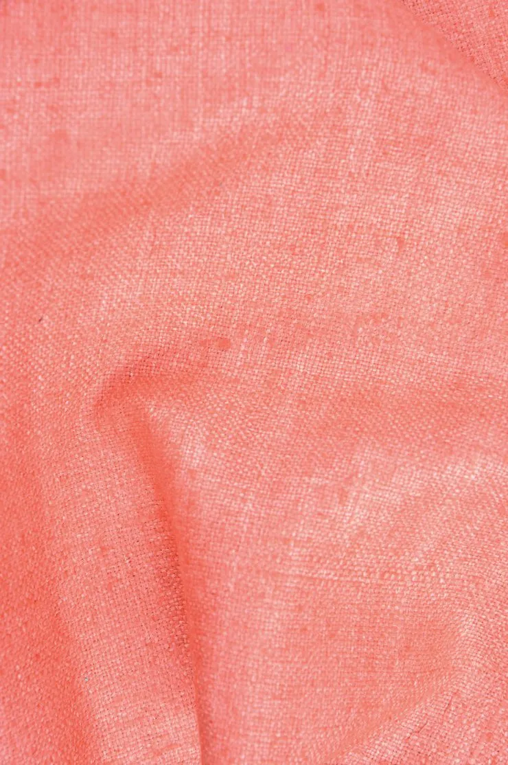 Coral Silk Linen (Matka) Fabric