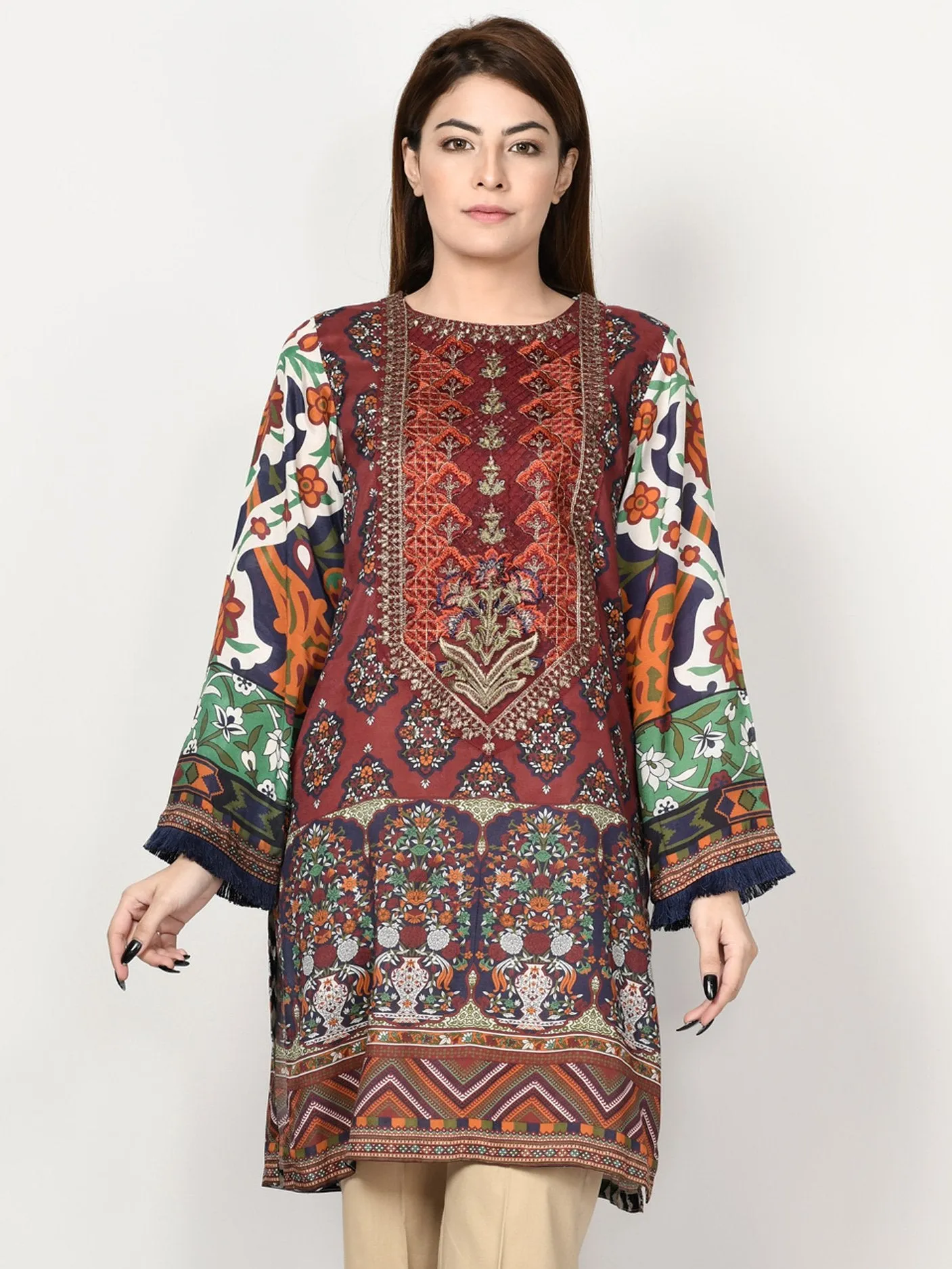 Embroidered Thai Silk Shirt