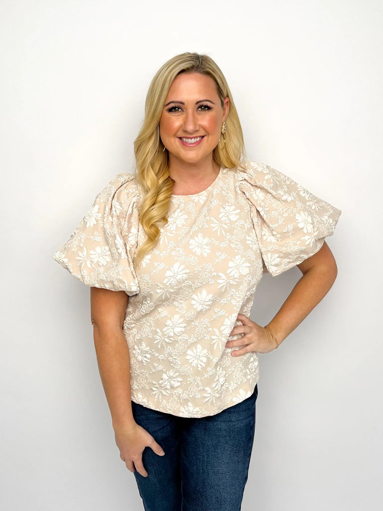 Floral Puff Sleeve Top