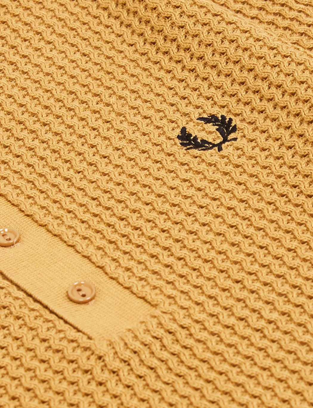 Fred Perry Knitted Button Neck Shirt - 1964 Gold
