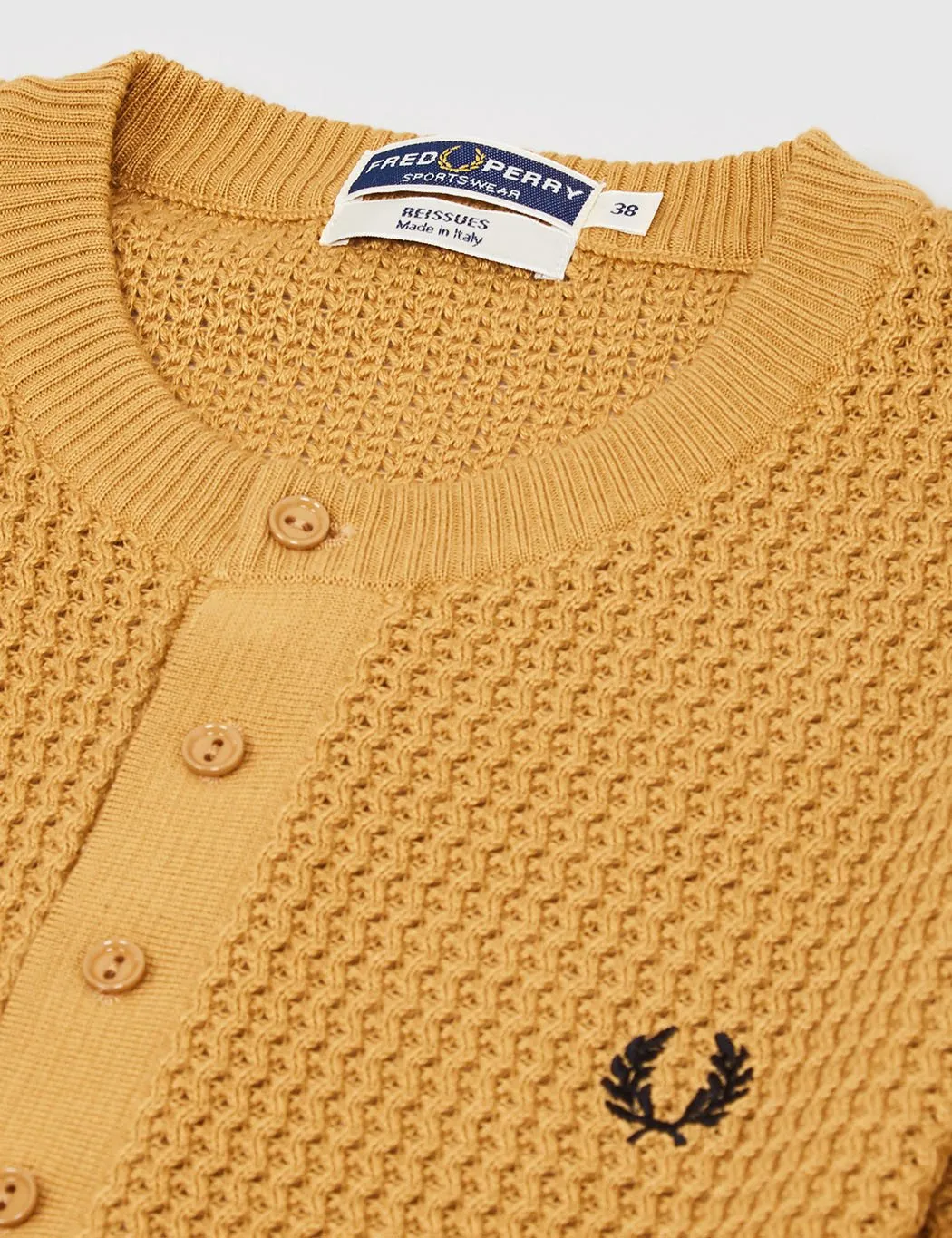 Fred Perry Knitted Button Neck Shirt - 1964 Gold