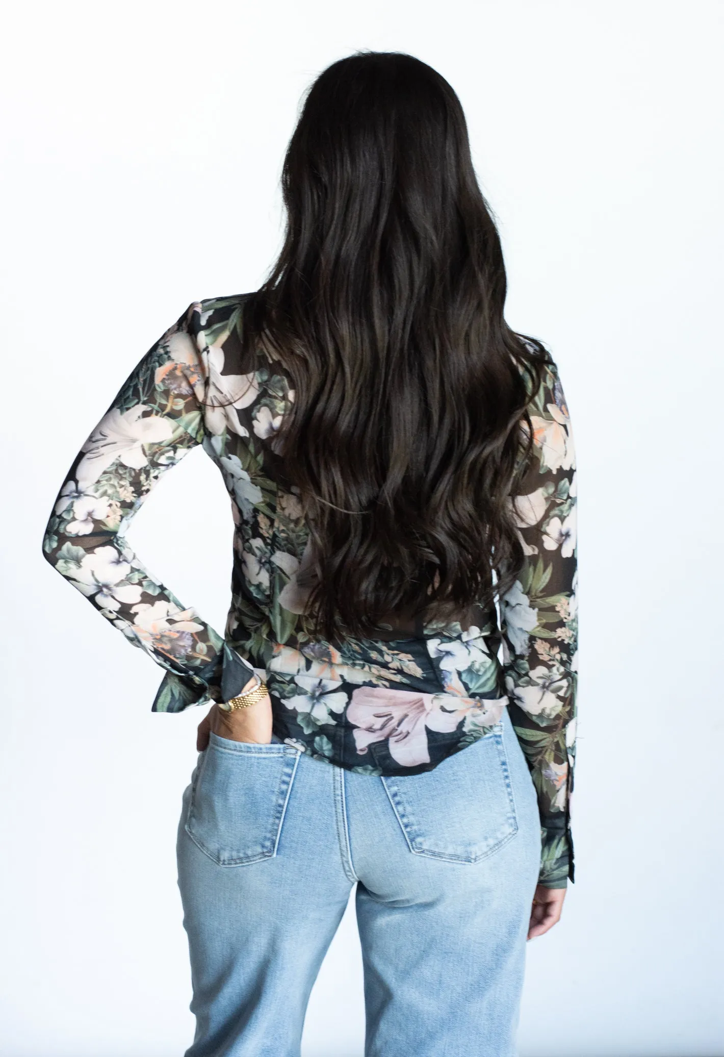 In The Garden Black Floral Blouse