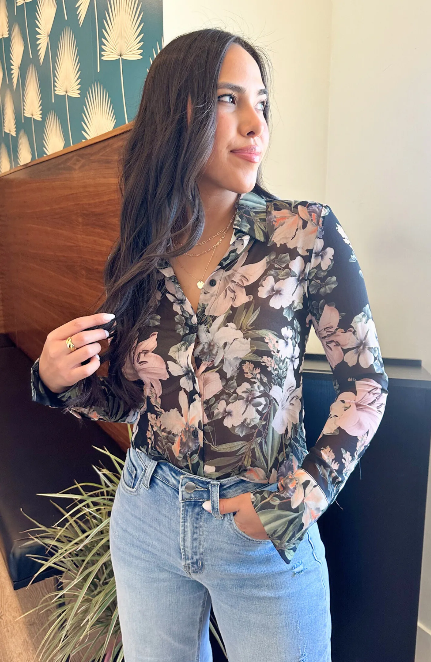 In The Garden Black Floral Blouse