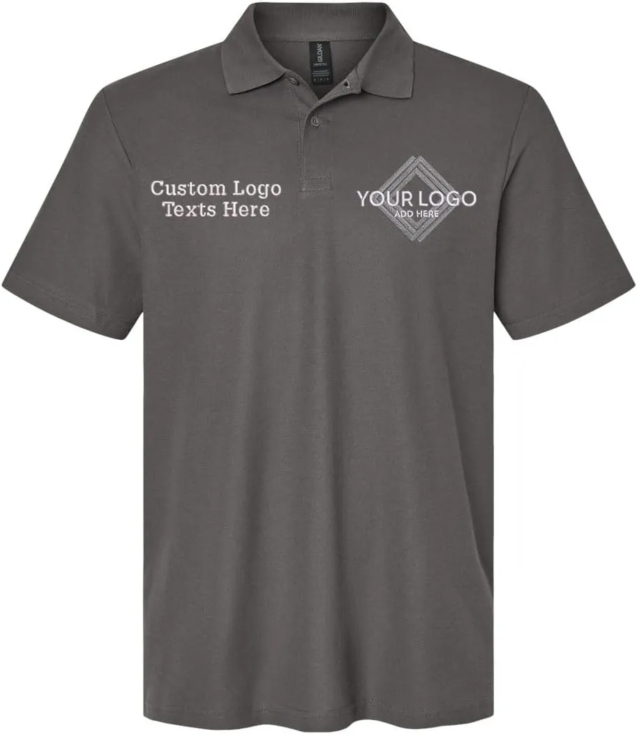 INK STITCH Men 64800 Custom Embroidery Logo Texts Cotton Pique Polo Shirts