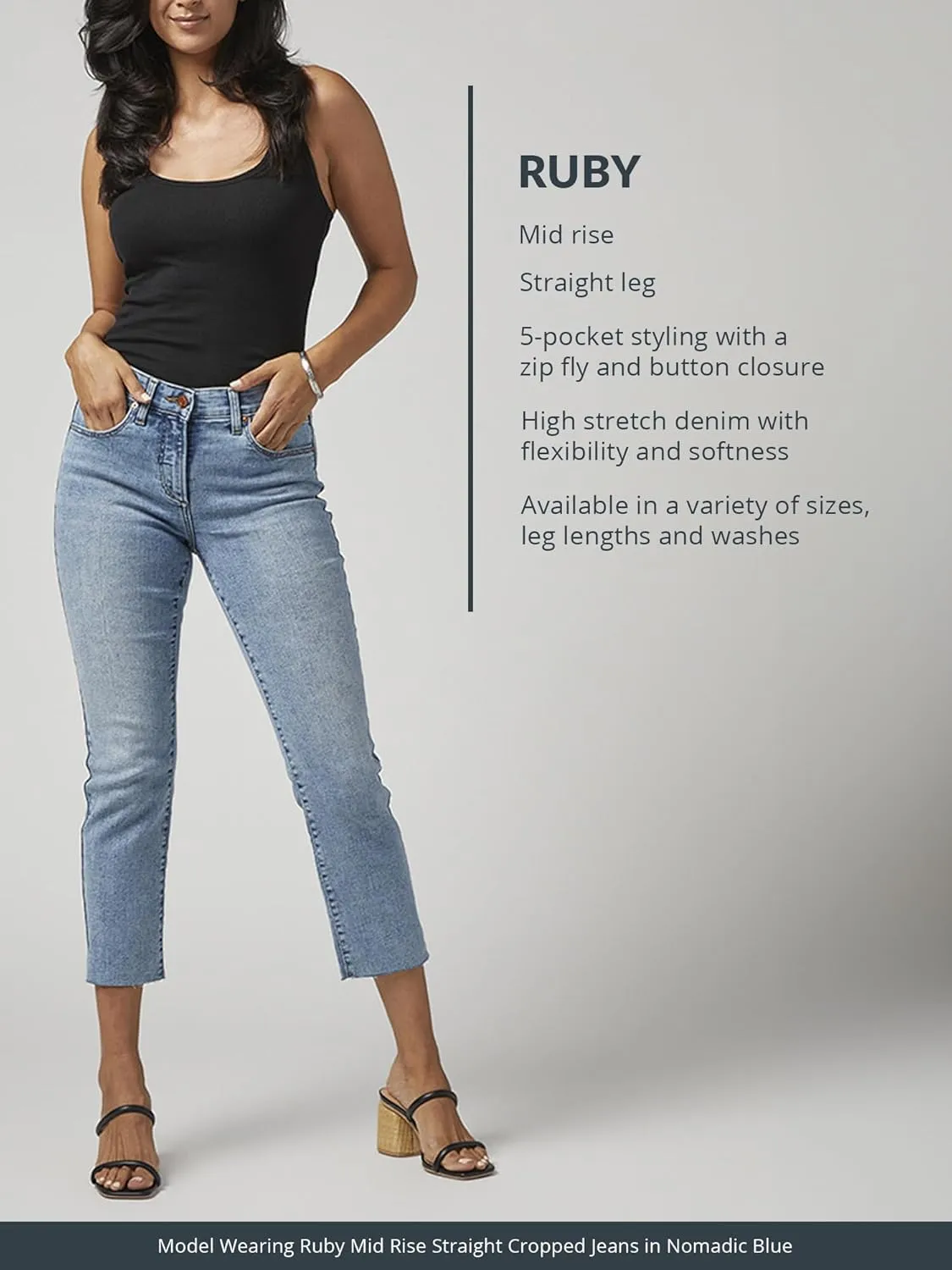 JAG Women's Ruby Mid Rise Straight Leg Jeans