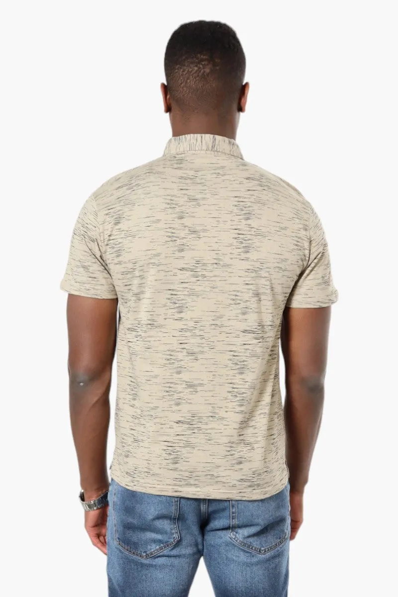 Jay Y. Ko Patterned Button Up Polo Shirt - Beige