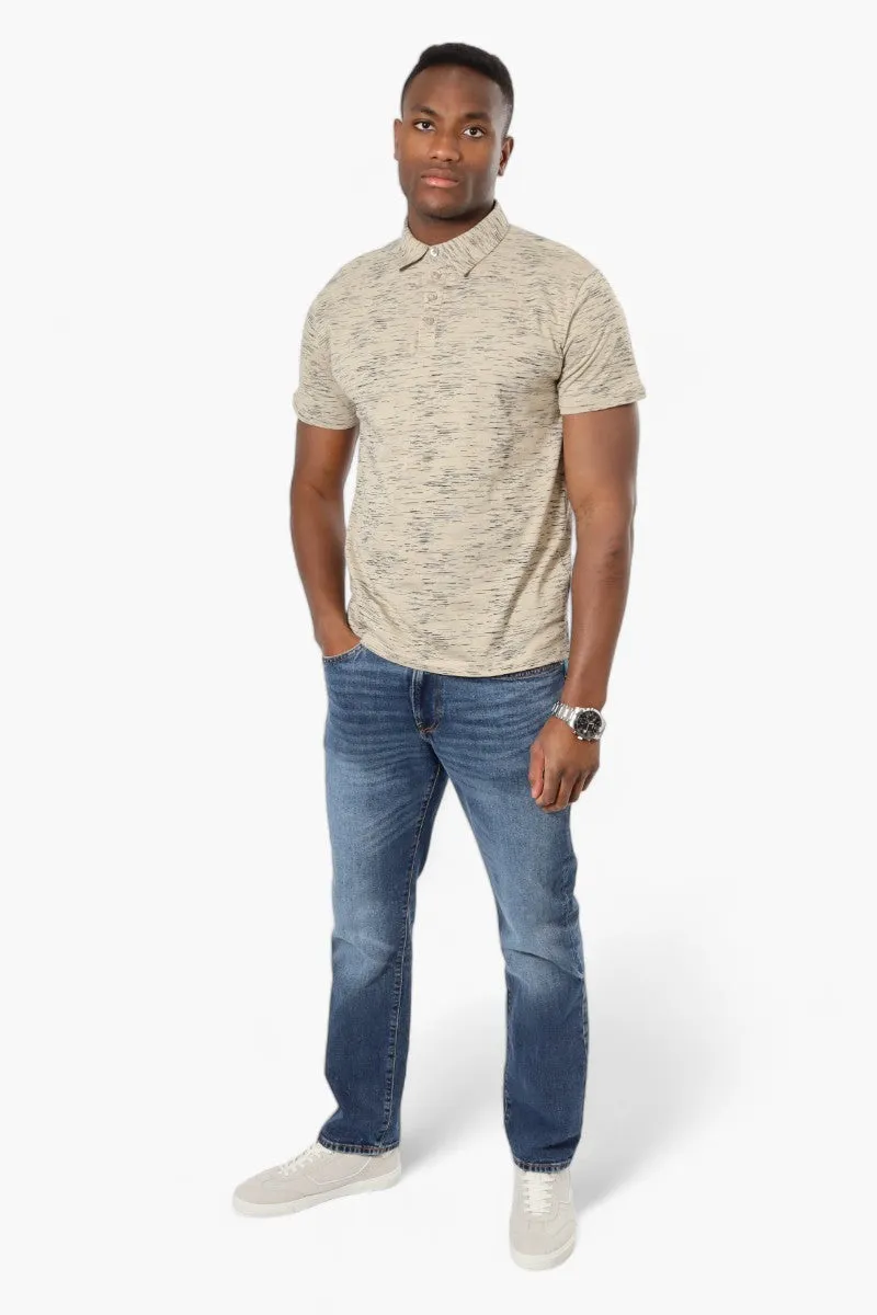 Jay Y. Ko Patterned Button Up Polo Shirt - Beige