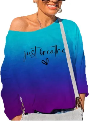 Just Breathe T Shirts for Women Mental Health Matters Shirt Inspirational Quotes Shirt