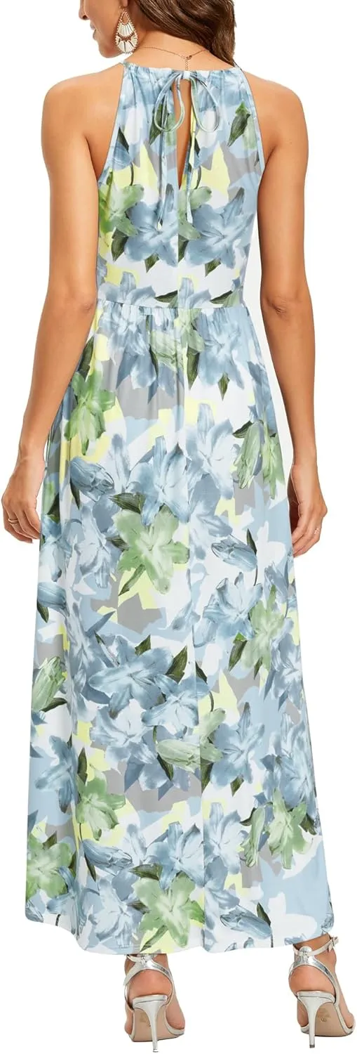 KILIG Women's Summer Maxi Dress 2025 Casual Sleeveless Split Floral Sundress Beach Vacation Flowy Long Dresses