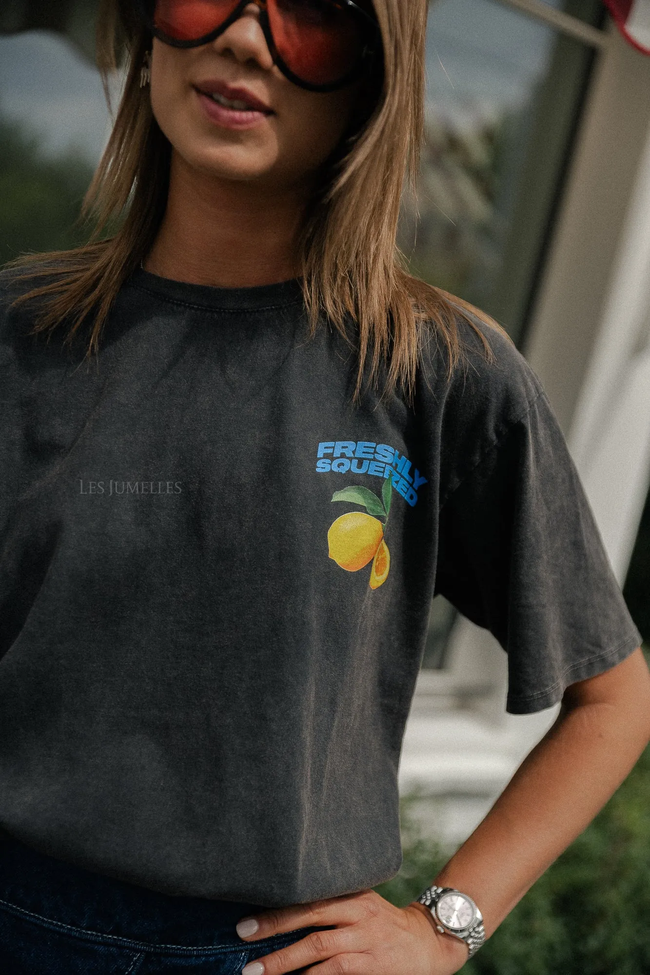 Lemon T-shirt washed black