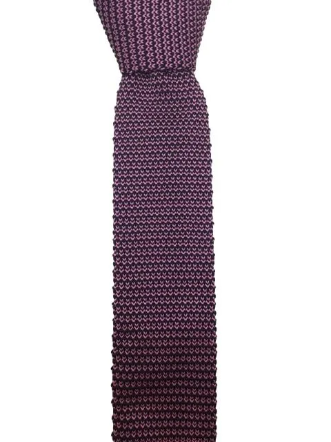 Light Pink and Dark Navy Knit Necktie