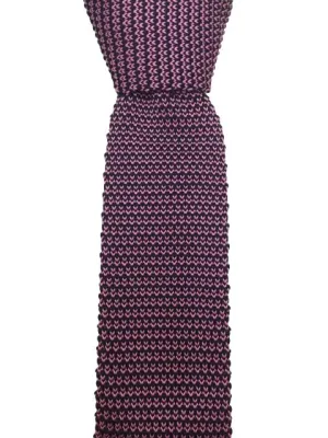 Light Pink and Dark Navy Knit Necktie