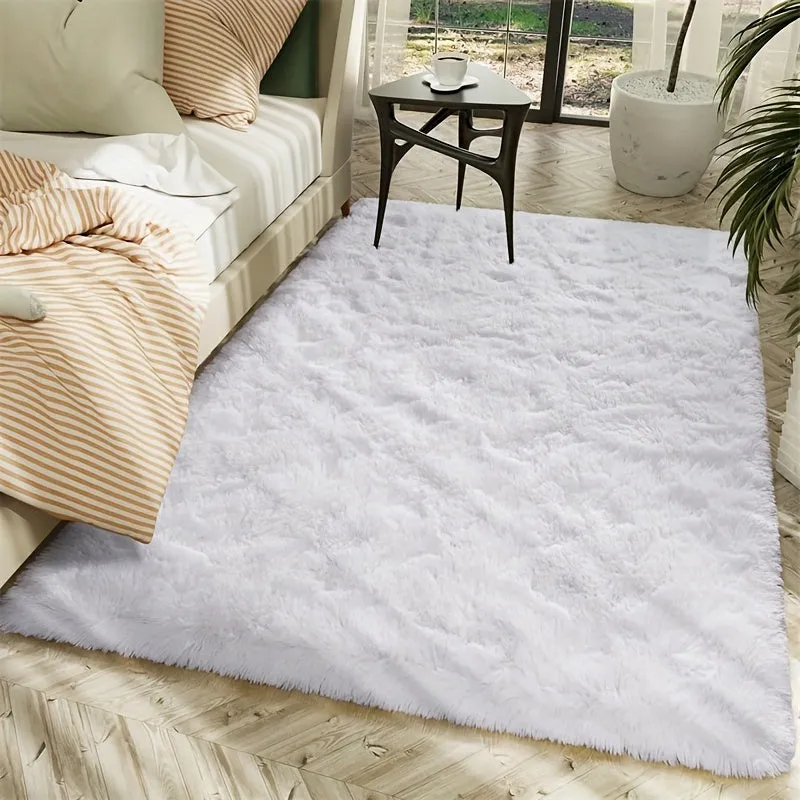 Living Room Bedroom Shag Area Rugs, White Super Soft Shaggy Rugs, Modern Rugs Shaggy Silk Hair Bedside Rugs, Indoor Home, And Living Room Decor Non Slip Soft Rugs Home Decor.