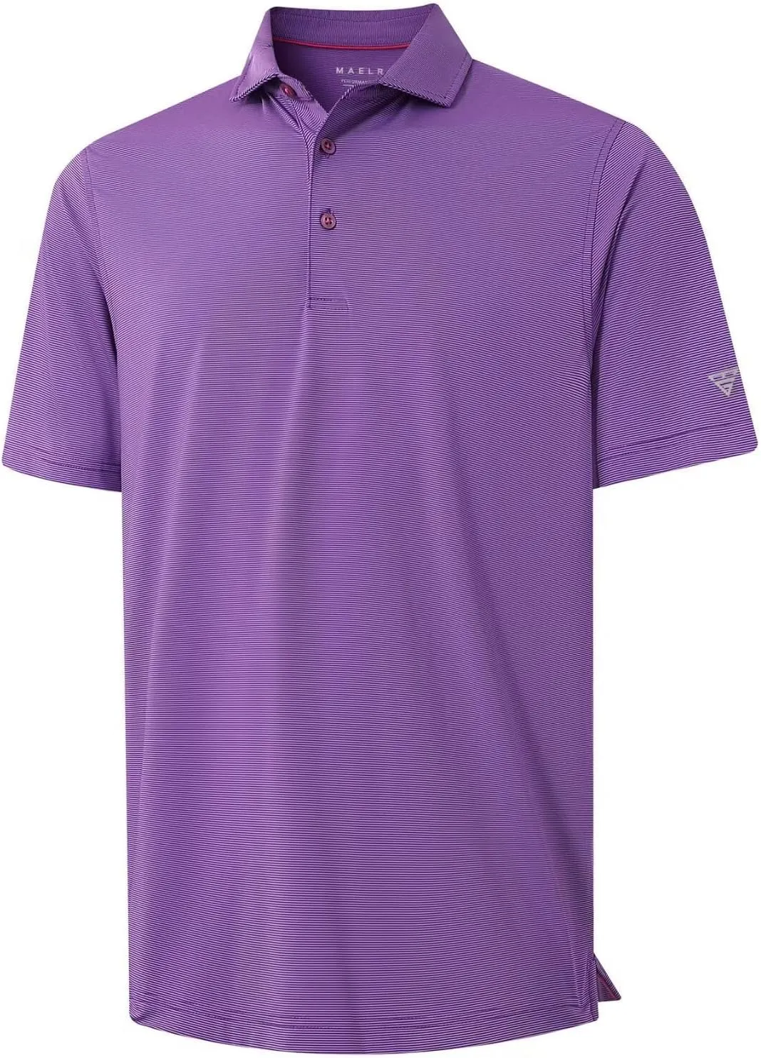 M MAELREG Short and Long Sleeve Polo Shirts for Men Dry Fit Performance Moisture Wicking Sport Pin Striped Mens Golf Shirts