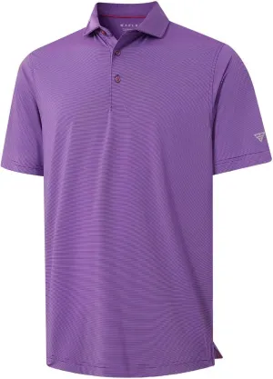 M MAELREG Short and Long Sleeve Polo Shirts for Men Dry Fit Performance Moisture Wicking Sport Pin Striped Mens Golf Shirts
