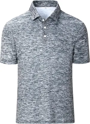 Men's Polo Shirts Summer Short Sleeve Golf Shirt for Men 3 Button Collar T-Shirt Dry Fit Casual Work Athletic Tee Shirts
