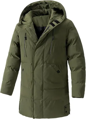 Men's Puffer Jacket Lightweight Men's Winter Thickened Solid Color Casual Lightweight Warm Winter Jackets for Men