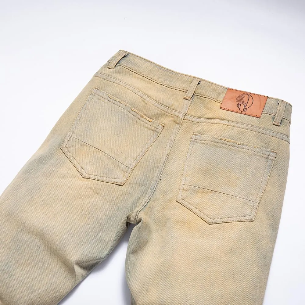 Men's Ripped Destroyed Straight Slim Fit Jeans Cargo Denim Pants Fashion Jean