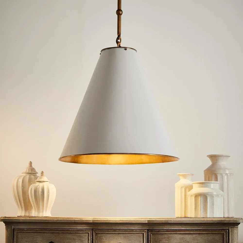 Monte Carlo hanging lamp White/Brass