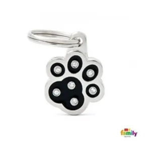 MyFamily Glam Collection Paw Strass Tag Black