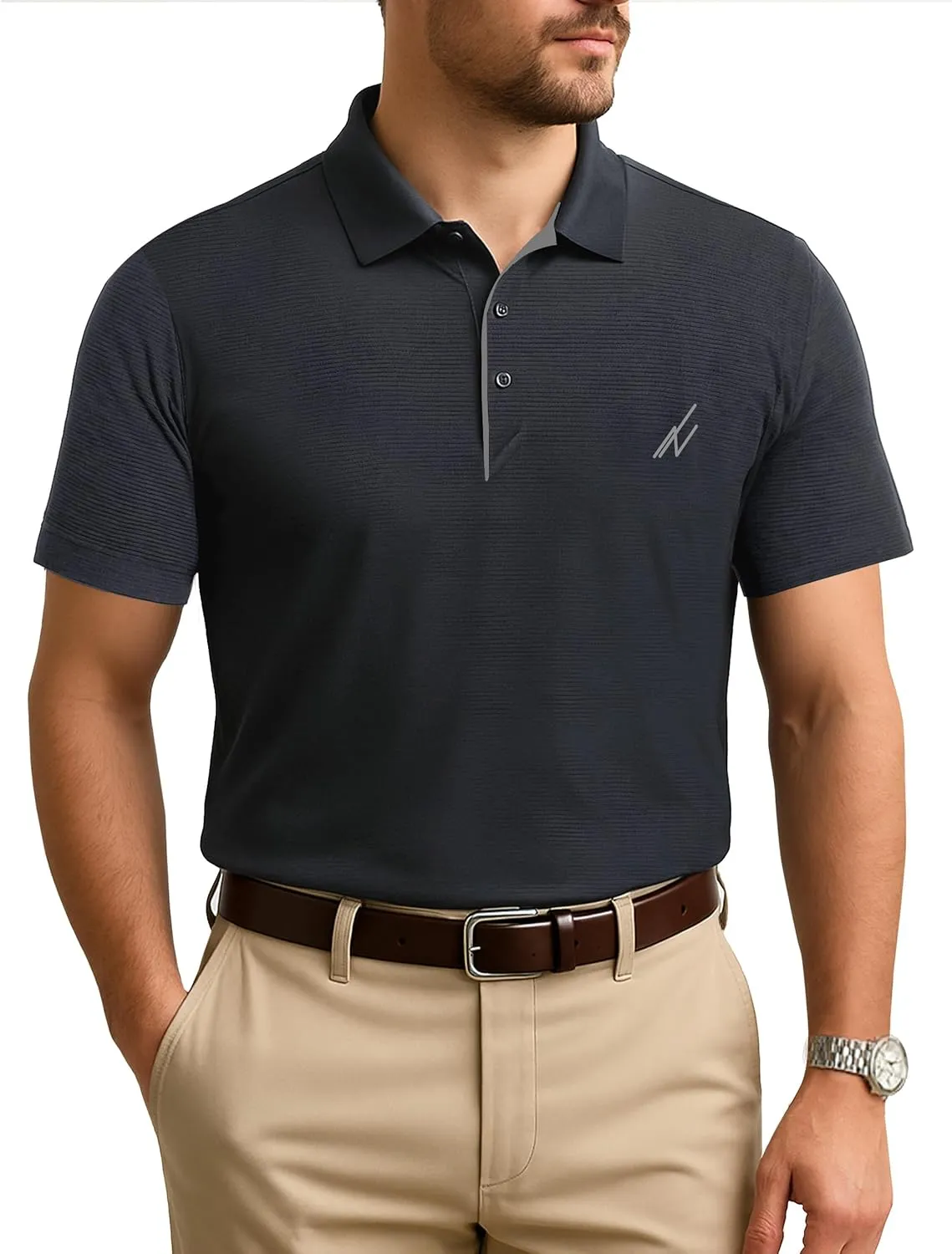 NY Threads Men's Golf Polo Shirt Moisture Wicking Quick Dry Performance Short Sleeves Polo Shirts for Men