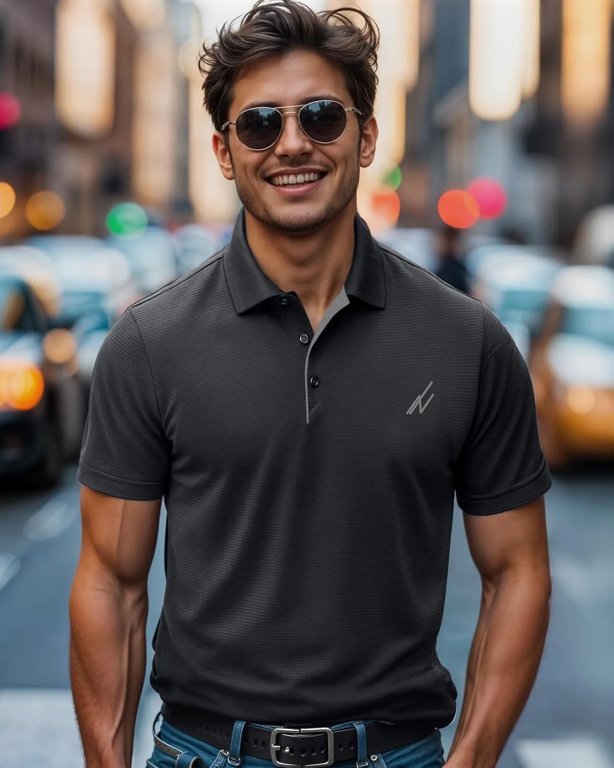 NY Threads Men's Golf Polo Shirt Moisture Wicking Quick Dry Performance Short Sleeves Polo Shirts for Men