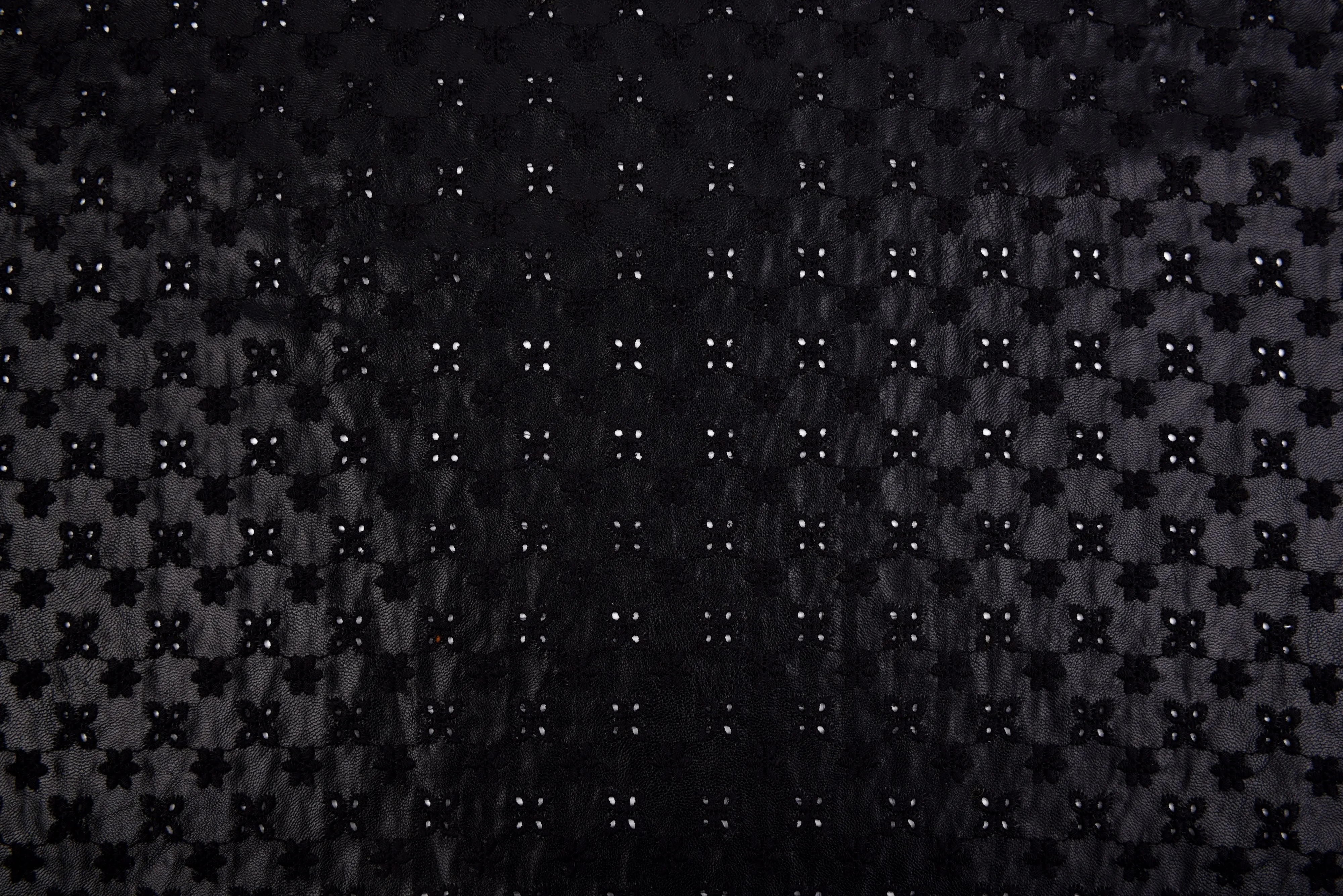 PU Leather Eyelet  Embroidery fabric