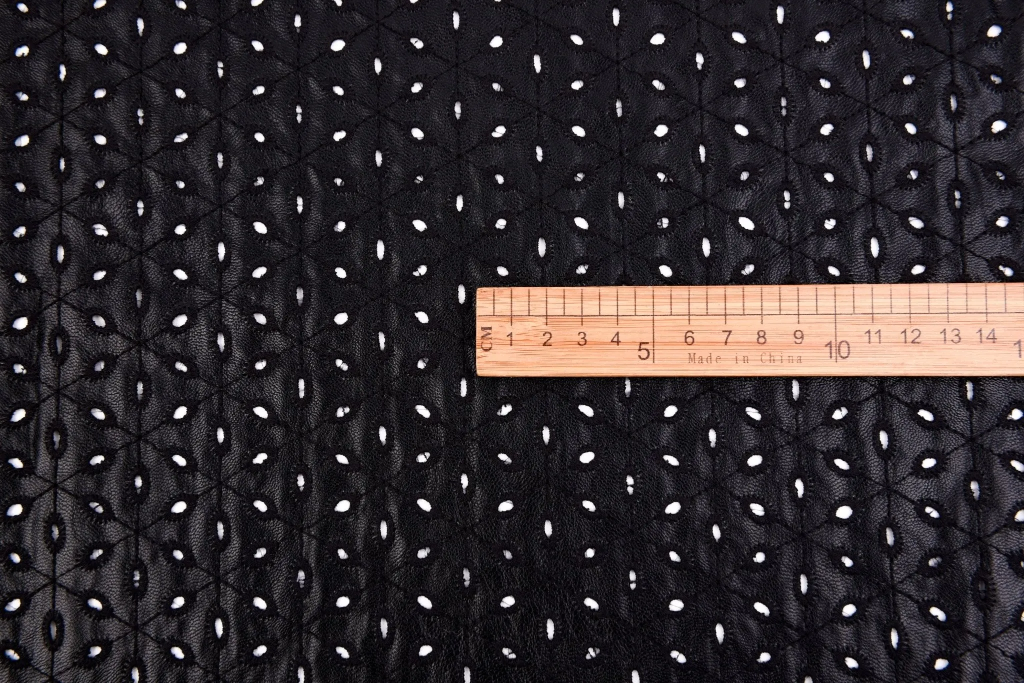 PU Leather Eyelet  Embroidery fabric