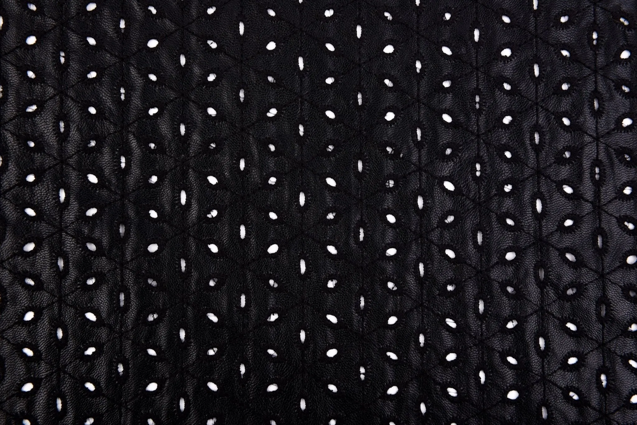 PU Leather Eyelet  Embroidery fabric