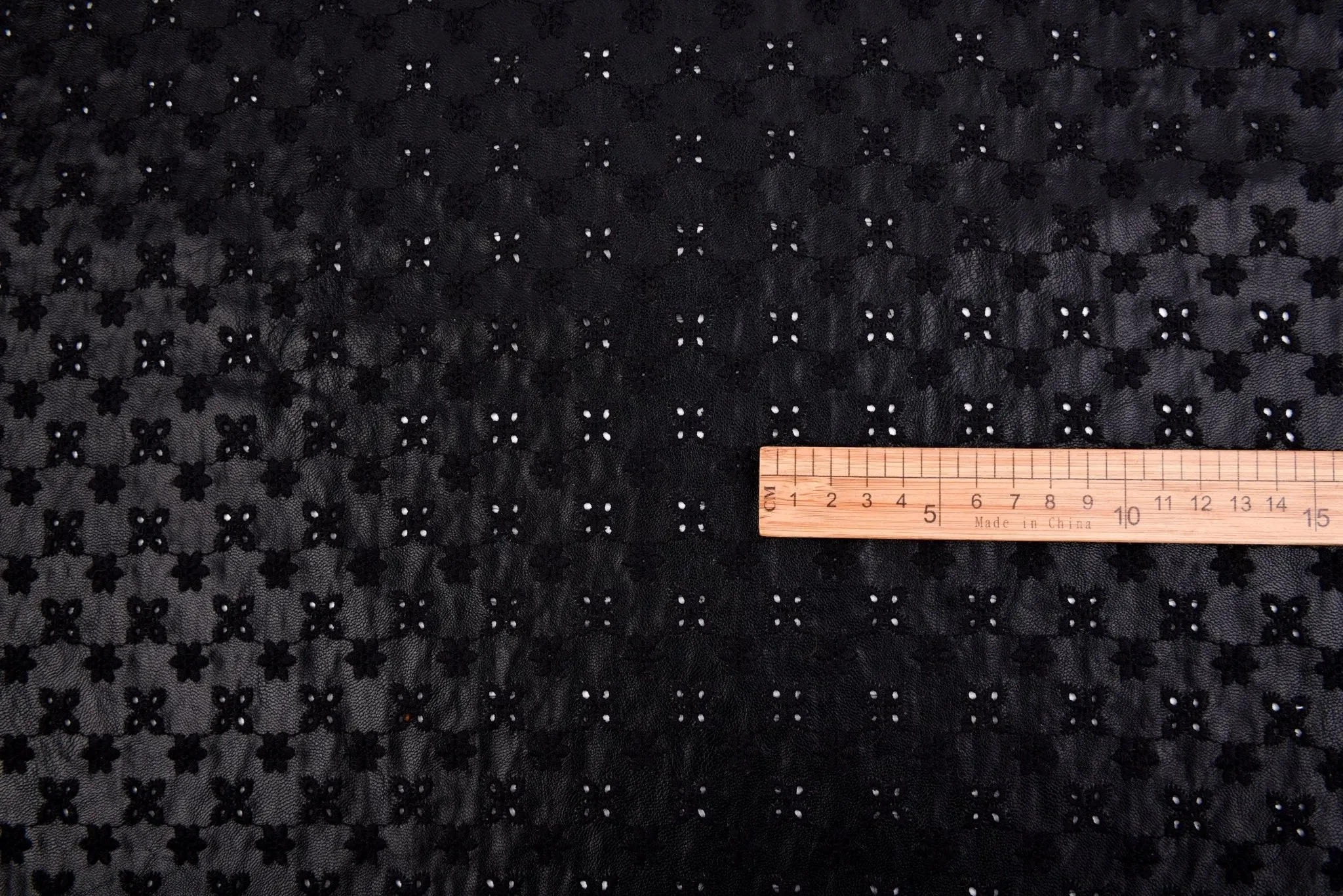 PU Leather Eyelet  Embroidery fabric