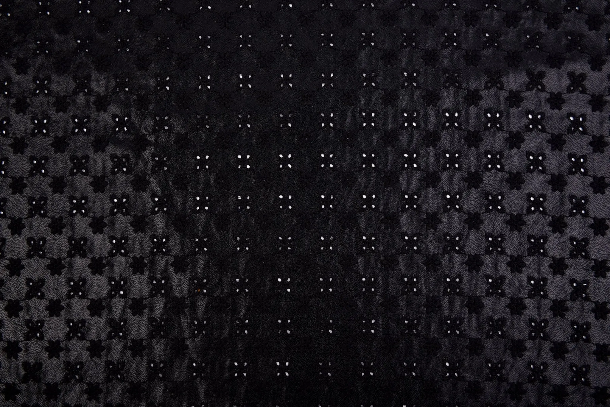 PU Leather Eyelet  Embroidery fabric