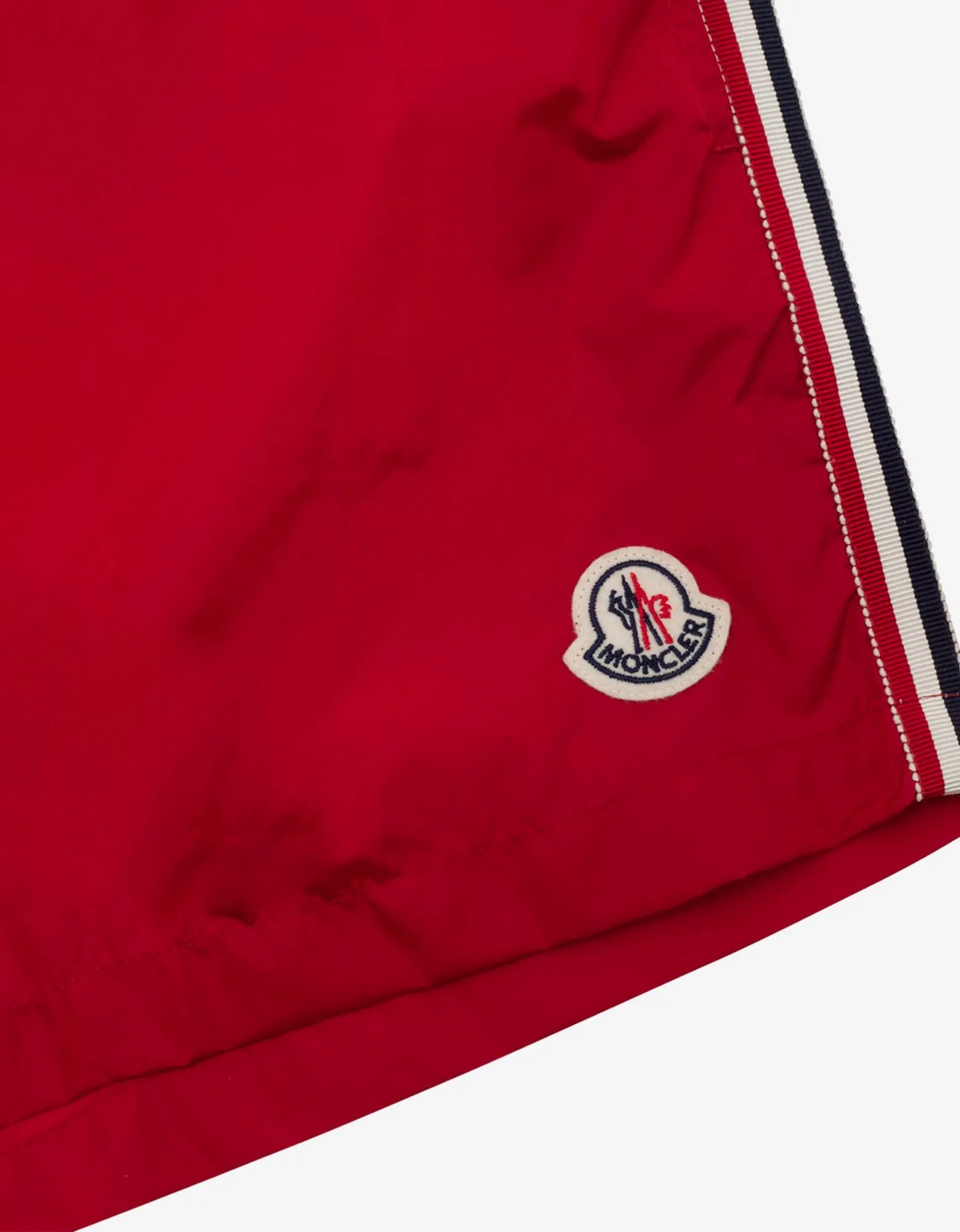 Red Tricolour Seam Swim Shorts