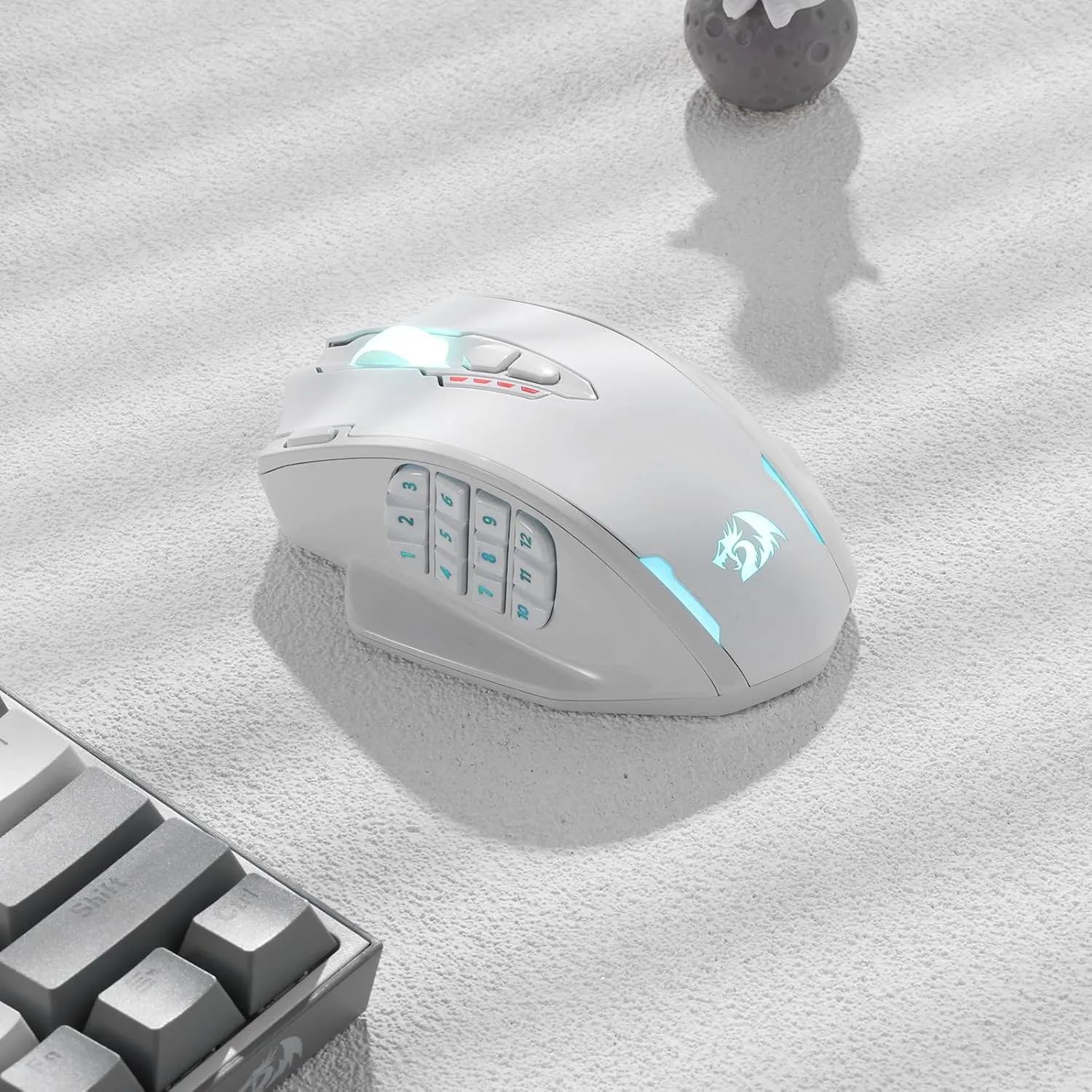 Redragon M913 Impact Elite Wireless Gaming Mouse, 16000 DPI Wired/Wireless RGB Mouse with 16 Programmable Buttons, 45 Hr Battery and Pro Optical Sensor, 12 Side Buttons MMO Mouse