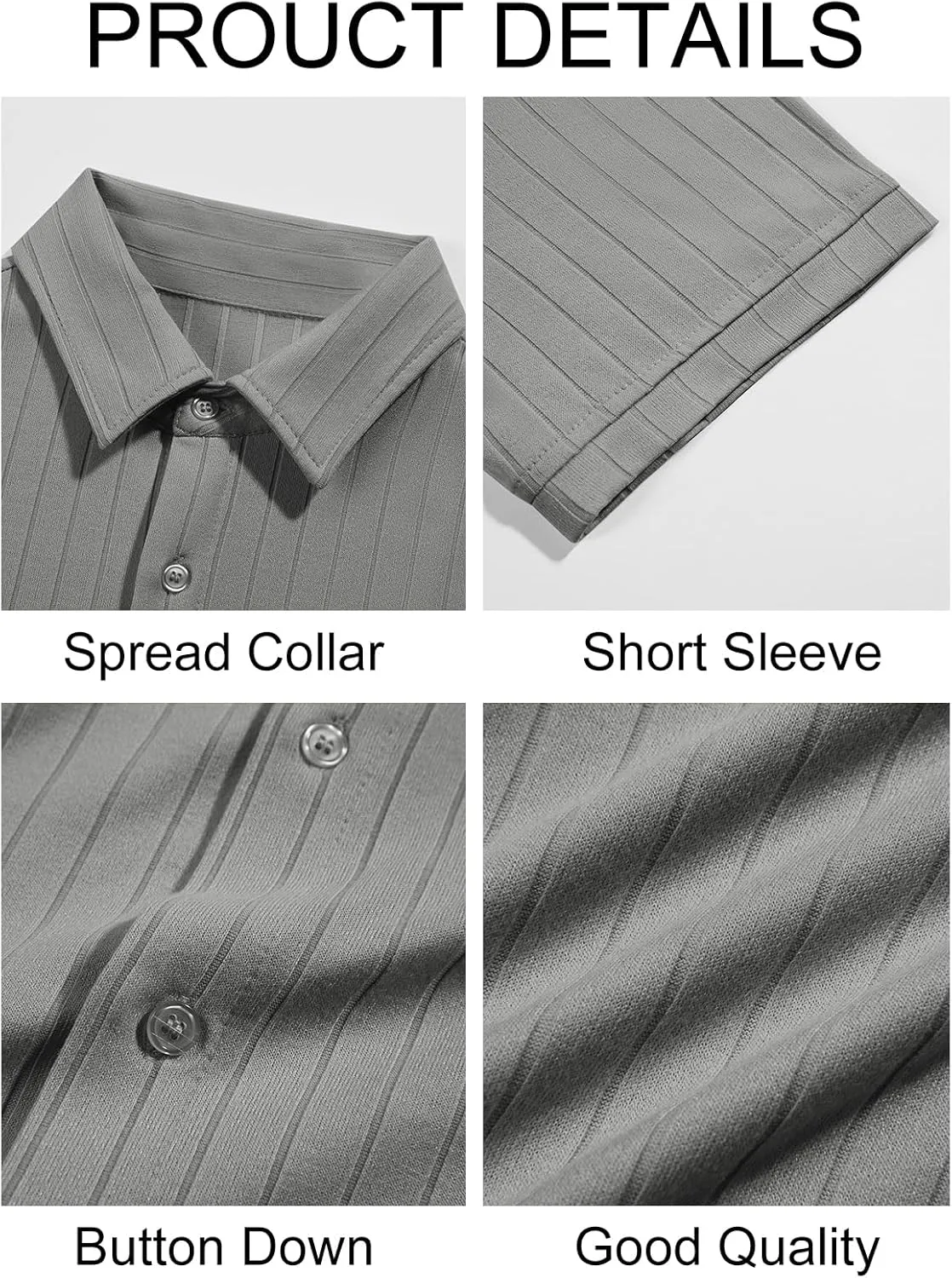 Runcati Mens Knit Button Down Shirts Short Sleeve Polo Shirt Vintage Summer Casual Beach Ribbed Textured Tops