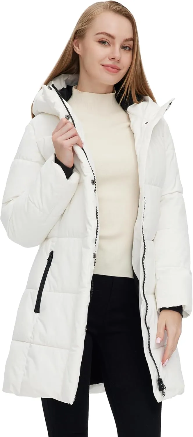 Skieer Women's Winter Coat Warm Padded Long Puffer Jacket Waterproof Hooded Snow Coat