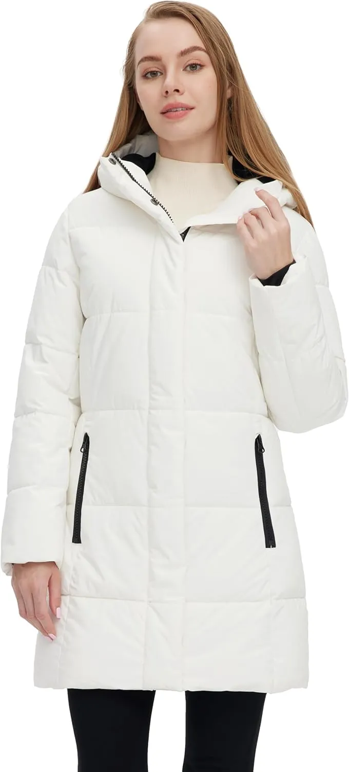 Skieer Women's Winter Coat Warm Padded Long Puffer Jacket Waterproof Hooded Snow Coat