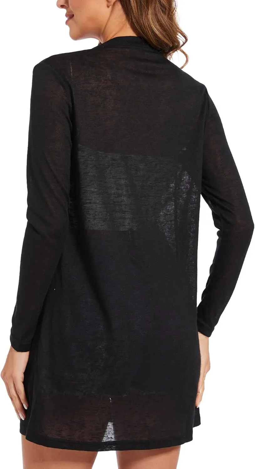 Spicy Sandia Sheer Summer Cardigans for Women Lightweight Open Front Long Sleeve Light Weight Duster Spring Trendy