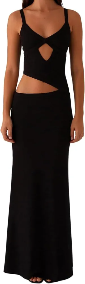 Thopavenoir Women's Sexy Cut Out Maxi Dress Backless Sleeveless Slip Dresses Elegant Bodycon Long Dress Cocktail Partywear