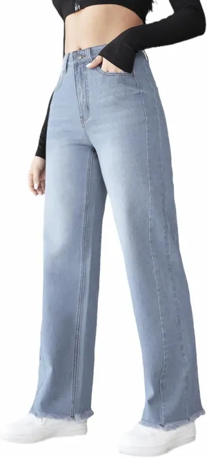 Wide Leg Jeans for Women High Waist Straight Leg Baggy Bootcut Jeans Trendy Loose Fit Boyfriend Denim Pants