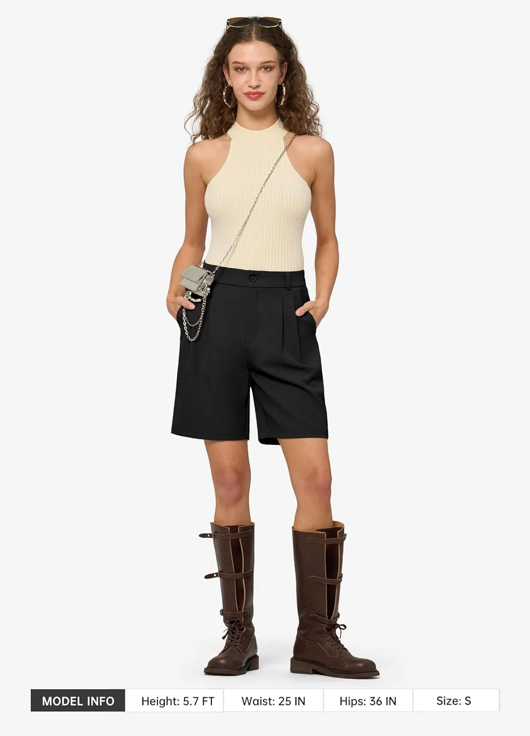 Willit Women's Shorts Wide Leg Dress Casual Work Summer Pleated Shorts High Waisted with Pockets 7" 10"