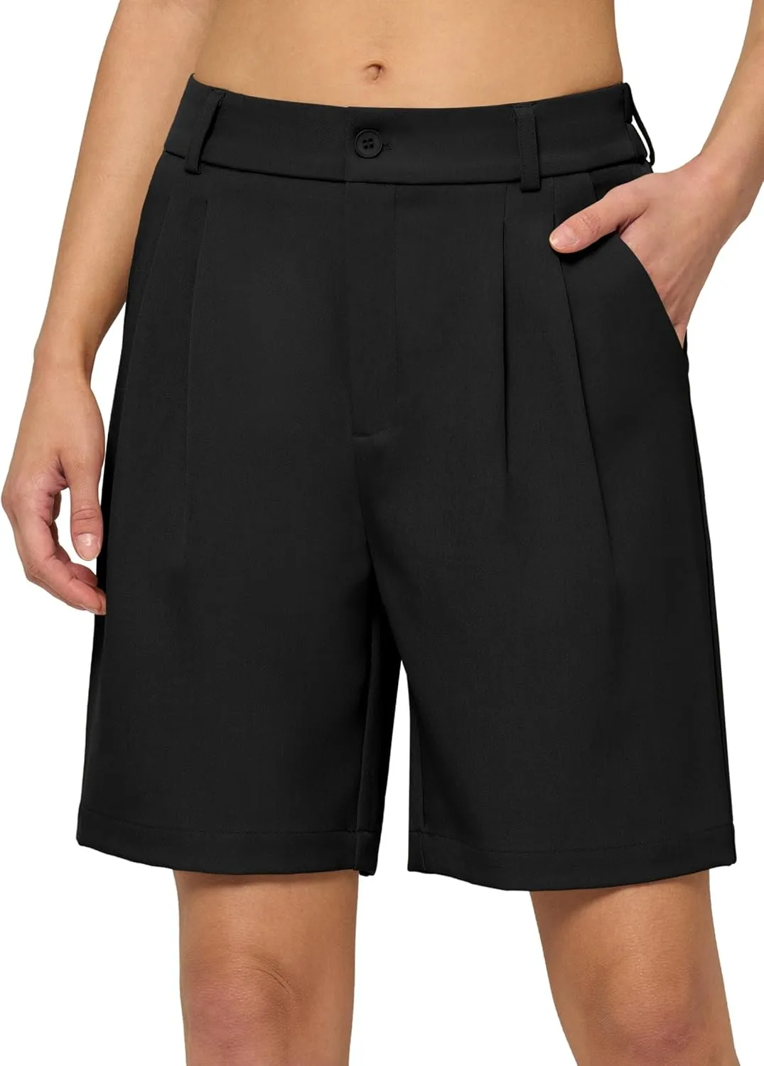 Willit Women's Shorts Wide Leg Dress Casual Work Summer Pleated Shorts High Waisted with Pockets 7" 10"